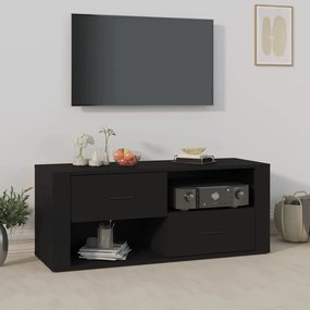 Comoda TV, negru, 100x35x40 cm, lemn prelucrat