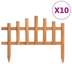 vidaXL Borduri de gazon, 10 buc., 4,4 m, lemn de brad