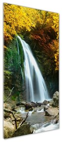 Tablou pe pe sticlă Cascada din pădure