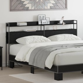 vidaXL Tăblie de depozitare cu raft Stejar negru 180 cm Lemn compozit