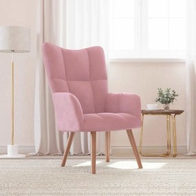 vidaXL Scaun de relaxare, roz, catifea