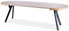 Masă de sufragerie extensibilă 100-250 cm Daphne (stejar + negru) (pentru 4 până la 8 persoane). 1050110