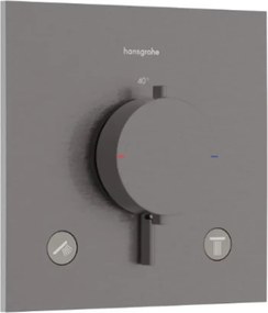 Baterie cada-dus termostatata Hansgrohe Ecostat Comfort E finisaj negru-crom periat fara corp ingropat