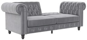 Canapea gri deschis cu tapițerie din catifea 236 cm Felix – Støraa