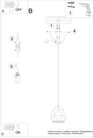Lustră pe cablu Sollux SL.1251 MINT 1xE27/15W/230V ceramică