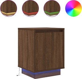 vidaXL Noptiera cu lumini LED Stejar maro 38x34x50 cm