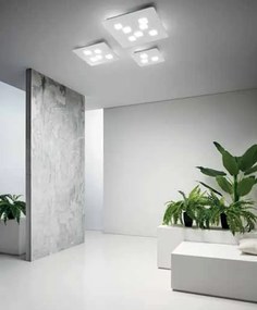 Plafoniera moderna GISELLE 35x35cm, alb, gri sau argintiu