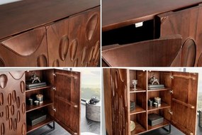 Comoda inalta cu model 3D, Lemn Salcam, Maro, DUNE 120cm