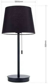 Lampă de masă cu port USB Orion LA 4-1205/1 LUDWIG 1xE27/40W/230V negru