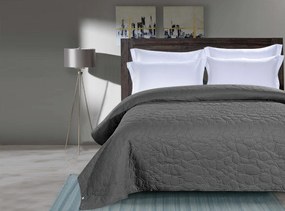 Cuvertura de pat gri inchis cu model STONE Dimensiuni: 200 x 220 cm