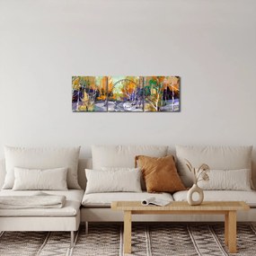 Tablou - Drum înzăpezit prin pădure (cu ceas) (90x30 cm)