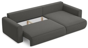 Colțar gri închis extensibil/cu spațiu de depozitare cu tapițerie din catifea (cu colț pe partea dreaptă/cu șezlong) Kapua – Makamii
