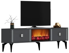Masă TV/Dulap cu șemineu Tobuvu 2 (antracit + argintiu) . 1095520