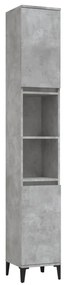 819800 vidaXL Dulap de baie, gri beton, 30x30x190 cm, lemn prelucrat