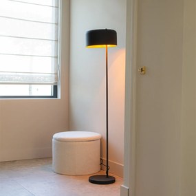 Lampa de podea retro neagră cu interior auriu - Jinte