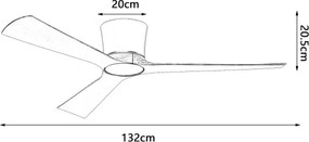 ZEVENTI - Ventilator de tavan LED AUREX LED/24W/230V Wi-Fi Tuya negru/nuc + telecomandă