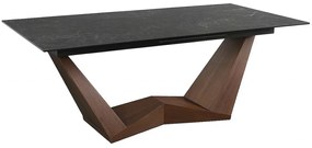Masa extensibila Bonucci Ceramic NERO GRECO negru/nuc L200-250 cm