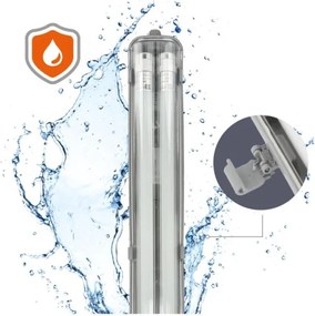 Corp de iluminat LED tehnic T8, 2x G13, 18W, 230V, 6500K, IP65, 127 cm