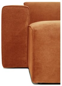 Colțar portocaliu din catifea reiată (cu șezlong pe partea stângă ) Sting - Scandic