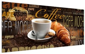 Tablou cu cafea și croissanți (120x50 cm), în 40 de alte dimensiuni noi