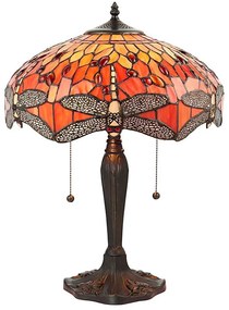 Endon 64093 - Lampă de masă Tiffany DRAGONFLY, Ø 41 cm, 2xE27/60W/230V