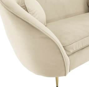 Canapea cu 2 locuri de design, ţesătură Velvet bej/gold crom auriu, EZIO TYP 2