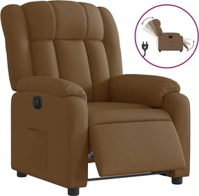 vidaXL Fotoliu rabatabil electric, maro, material textil