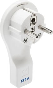 Ștecher electric GTV, plat, unghiular,16 A, 250 V, alb Alb, 3600 W