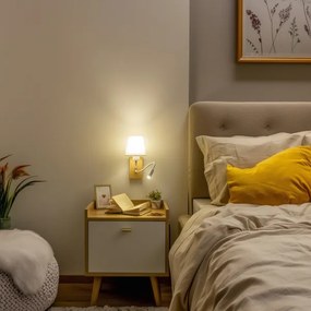 Lampă LED de perete Brilagi NUBILA WOOD 1xE27/25W/230V + LED/3W stejar/alb