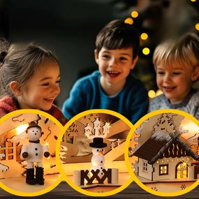 Monzana Arc LED de Crăciun CLEMENT, 45x12,5x28cm, maro natural