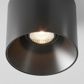 Spot LED aplicat, plafoniera design tehnic Alfa negru 10cm, 3000K