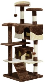 Pawhut ansamblu de joaca pisici, 4 nivele, 50x50x132cm | AOSOM RO