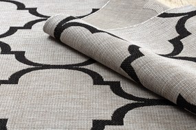 Covor sisal Floorlux 20608 marocani trellis argintiu si negru