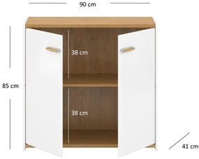 Comodă Andre 2D (alb mat). 1052708