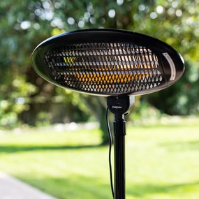 Resigilat: Lampa cu quartz pentru terasa/gradina Beper P203PAN002, 2000W, 3 trepte, Cap reglabil, Protectie la rasturnare, IP34, Negru