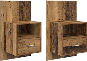 vidaXL Dulap de noapte 2 pcs Lemn vechi 50 x 32.5 x 80cm Lemn compozit