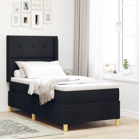 vidaXL Pat cu saltea cu arcuri Negru 80x200 cm