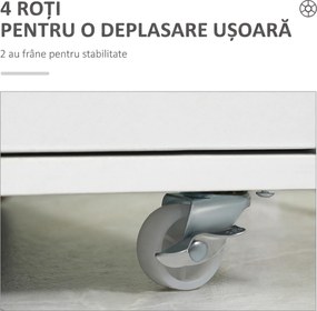 Vinsetto fișet de birou cu 7 sertare, roți cu frână, pentru documente Letter/A4/Legal, alb | Aosom Romania