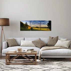 Tablou - Lunca de munte (cu ceas) (90x30 cm)