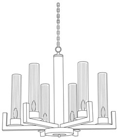 Lustră pe lanț RAGGIO 6xE14/25W/230V crom mat Kolarz 6009.80660