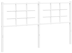 355644 vidaXL Tăblie de pat metalică, alb, 150 cm