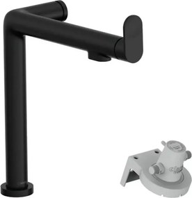 Baterie bucatarie monocomanda si sistem filtrare negru mat Hansgrohe Aquittura M91 240 cu 1 jet