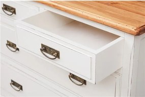 Comoda, L100 45 H106 cm, alb antic natur antic, , lemn masiv