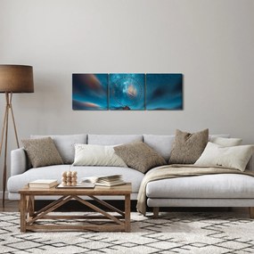 Tablou calea lactee alabastră (cu ceas) (90x30 cm)