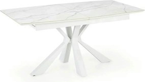 Masa living extensibila alba VIVALDI, ceramica/metal, 160/200x90x78 cm
