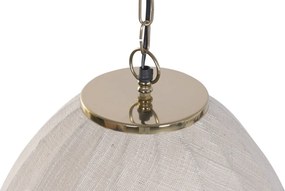 Lustră suspendată din bumbac și metal, auriu, finisaj natural, 120 x 55 cm, „Tournemire”