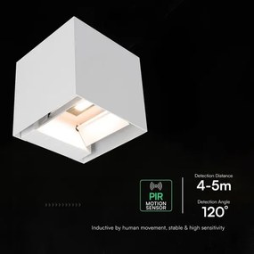 Lampă LED solară de perete cu senzor LED/9W/3,7V 3000/4000/5000K IP65 2600mAh alb