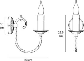 Aplica de perete din alama stil clasic Petalo