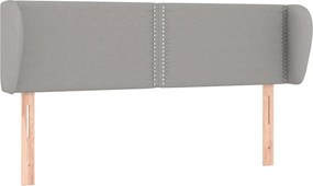 vidaXL Tăblie de pat cu aripioare gri deschis 147x23x78/88 cm textil
