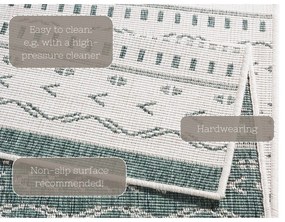 Covor adecvat pentru exterior NORTHRUGS Kuba, 80 x 350 cm, verde-crem